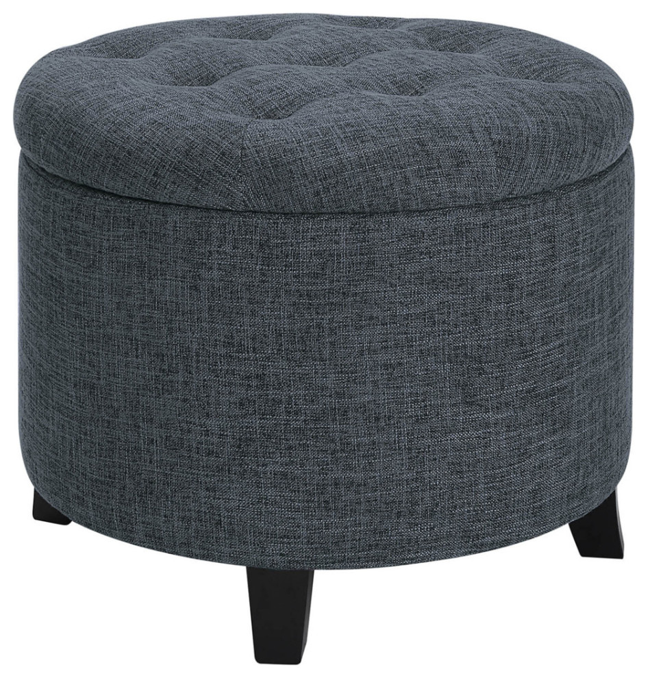 Designs4comfort Round Storage Ottoman Gray   Footstools And Ottomans   by Dot  ampBo  Houzz