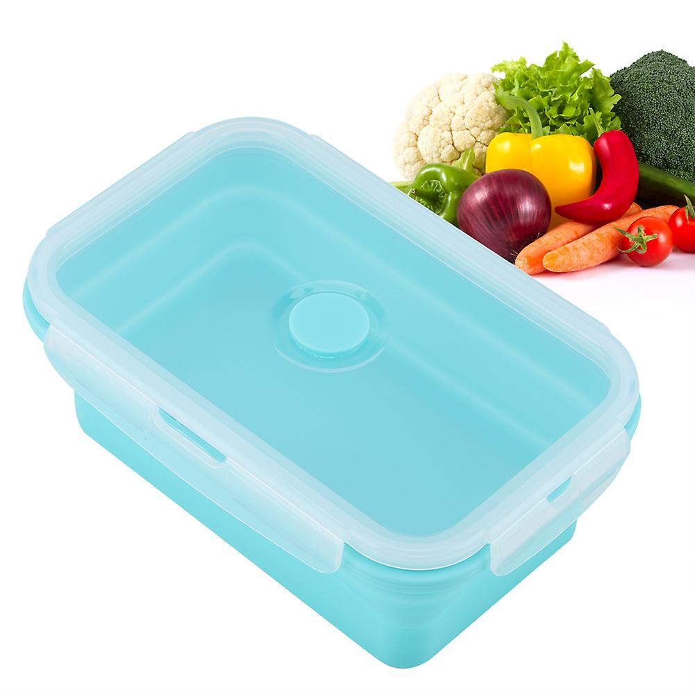 Portable Silicone Lunch Box Folding Microwave Safe Lunchbox Food Container Green 800ml