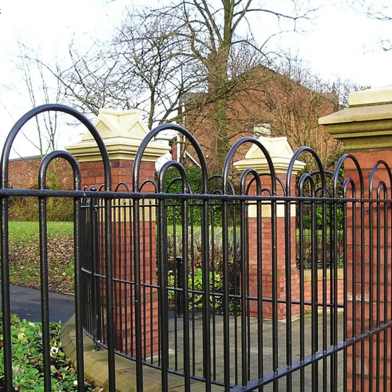 Factory supply powder coated Interlaced Bow Top Fencing/Interlaced Bow Top Railings