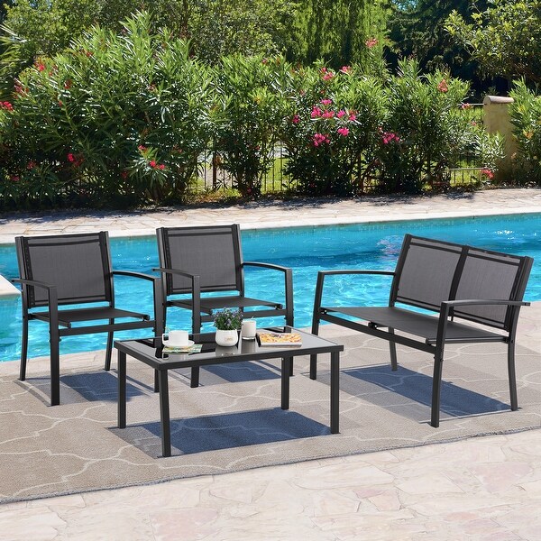 Futzca 4Piece Outdoor Patio Furniture Set，Textilene Bistro Patio Set