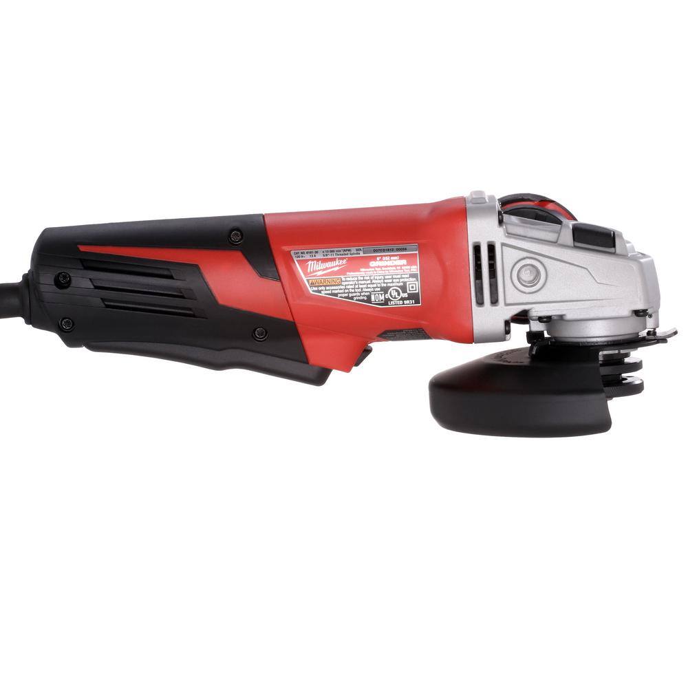 MW 13 Amp 6 in. Small Angle Grinder with Paddle Lock-On Switch 6161-30