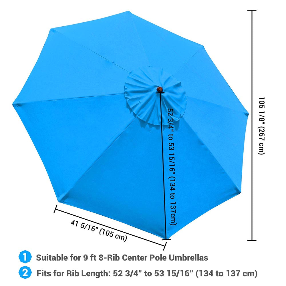 Yescom 9' 8-Rib Outdoor Market Umbrella Replacement Canopy