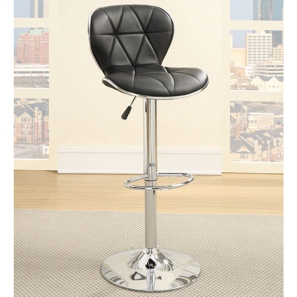 Poundex Swivel Tufted Adjustable Barstool