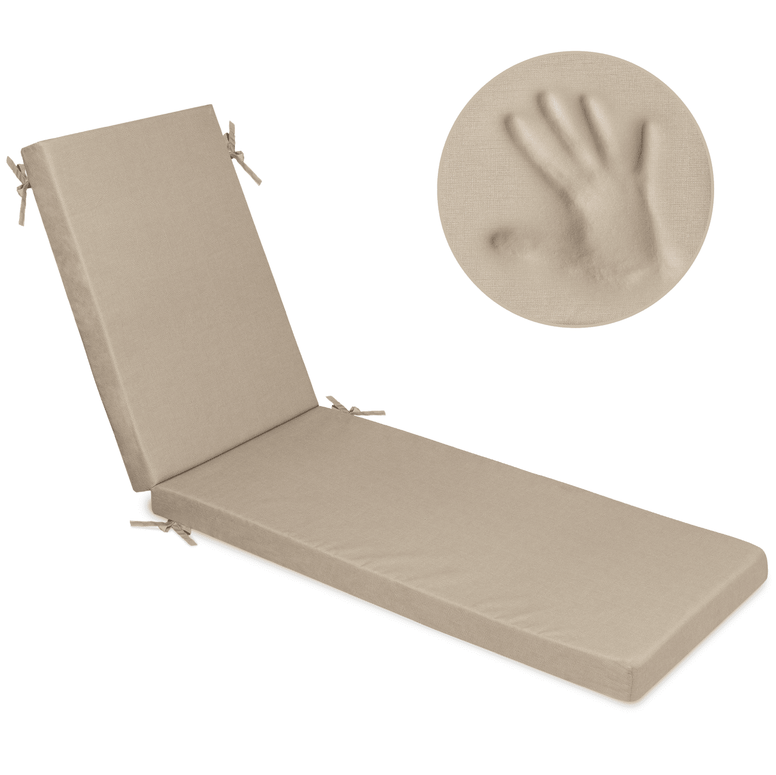 Milliard Outdoor Lounge Chair Cushion， Waterproof and Washable， Beige