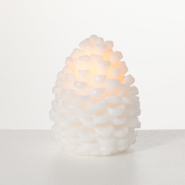 Glitter Pinecone Led Candle