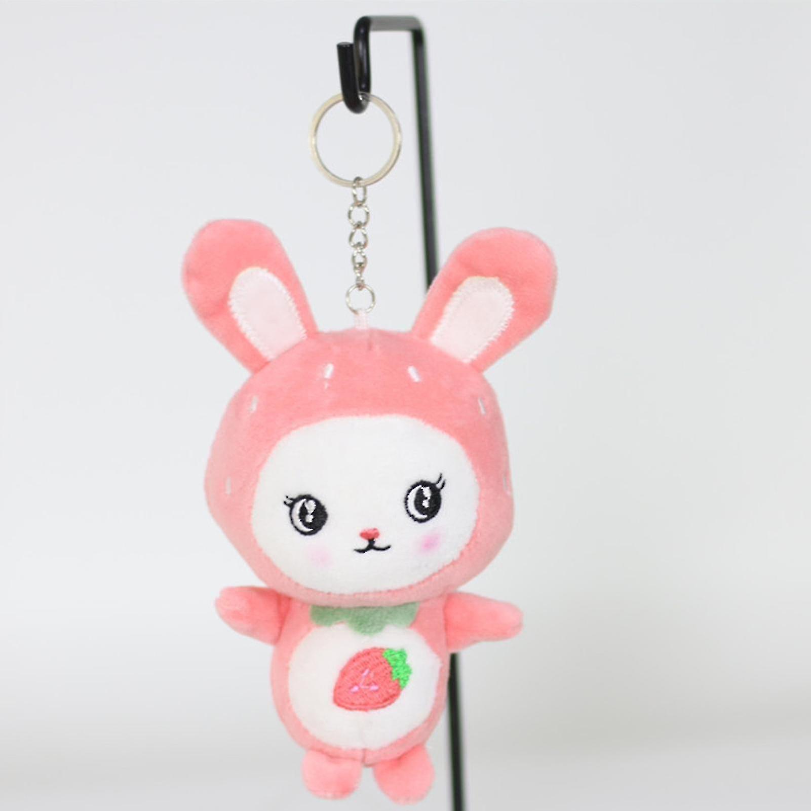 Plush Pendant Adorable Expression Vivid Cute Face Rabbit Keychain Doll Stuffed Animals Soft Toys For Kids