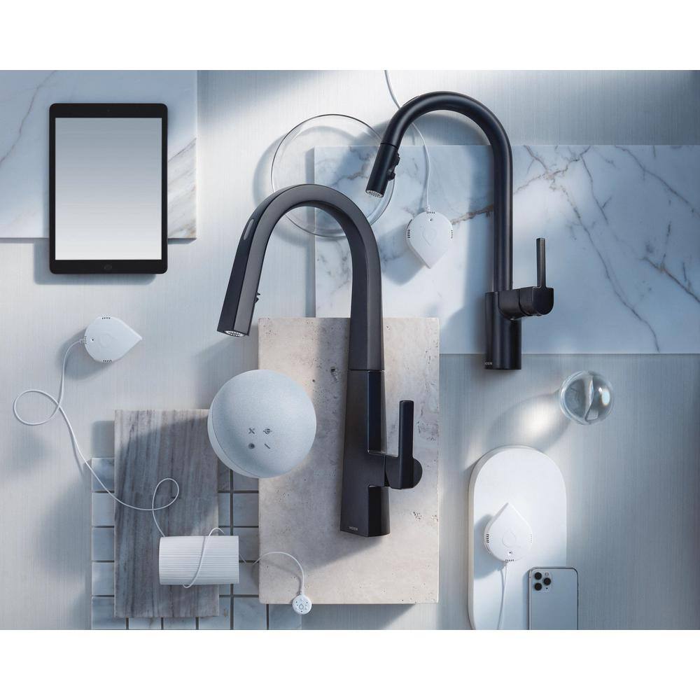 MOEN Align Single-Handle Smart Touchless Pull Down Sprayer Kitchen Faucet with Voice Control and Power Clean in Matte Black 7565EVBL