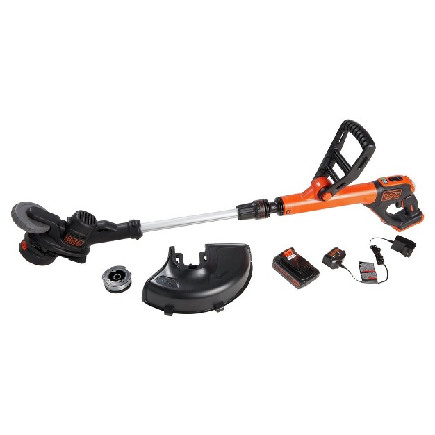 Black amp Decker Lst522 20v Max Lithium ion 2 speed 12 In Cordless String Trimmer edger Kit 2 5 Ah