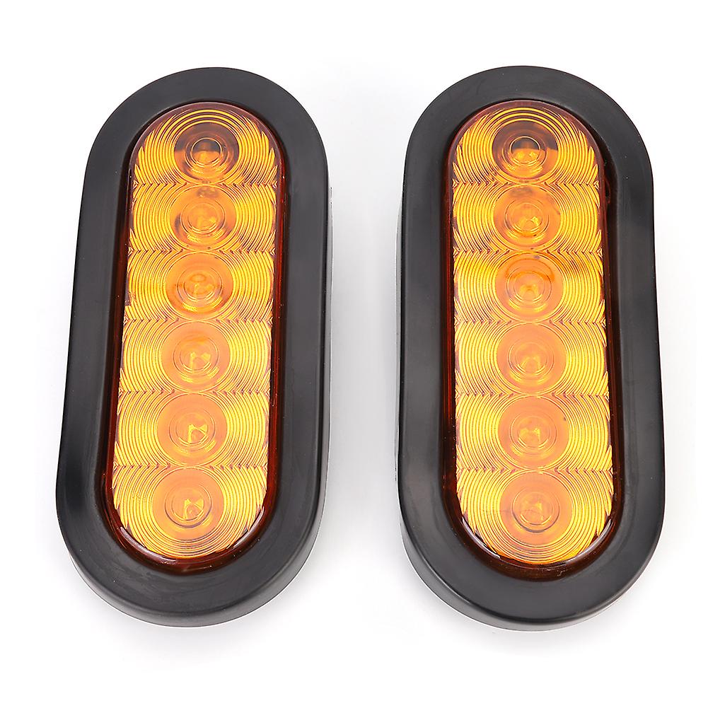 2pcs 12v Truck Side Marker Light Warning Lamp 6led 6000k High Brightness