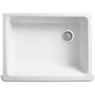 KOHLER Whitehaven Farmhouse Apron-Front Cast Iron 30 in. Single Basin Kitchen Sink in Biscuit K-6486-96