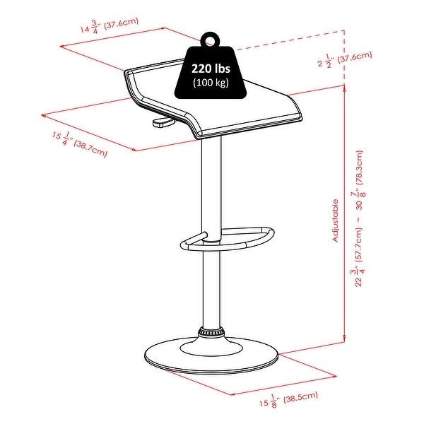 Spectrum 2-Pc Adjustable Swivel Stool Set， Black and Chrome - Black / Metal - 15.10