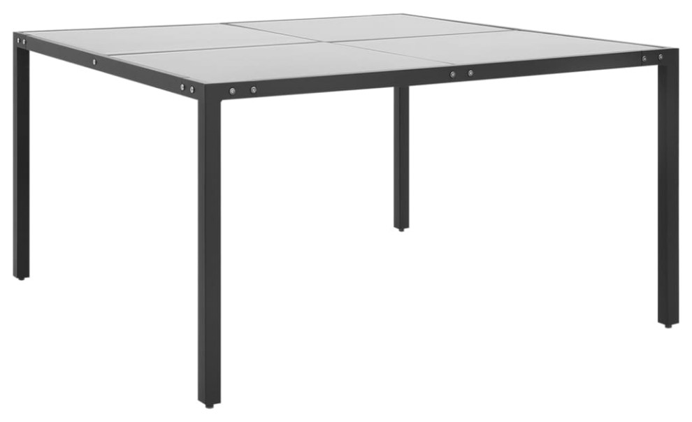 vidaXL Patio Table Anthracite Steel and Glass Garden Outdoor Table Furniture   Coffee And Accent Tables   by VirVentures  Houzz