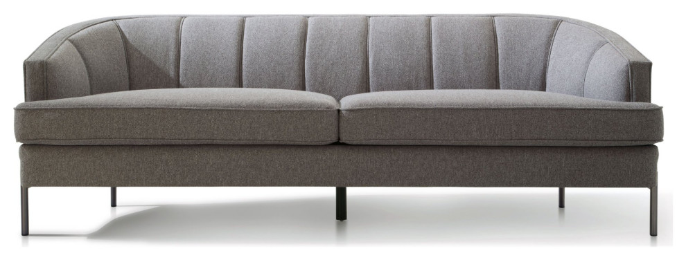 Comfortable Sofa  Oversized Seat  ampCurved Back With Channel Tufting   Contemporary   Sofas   by Decorn  Houzz