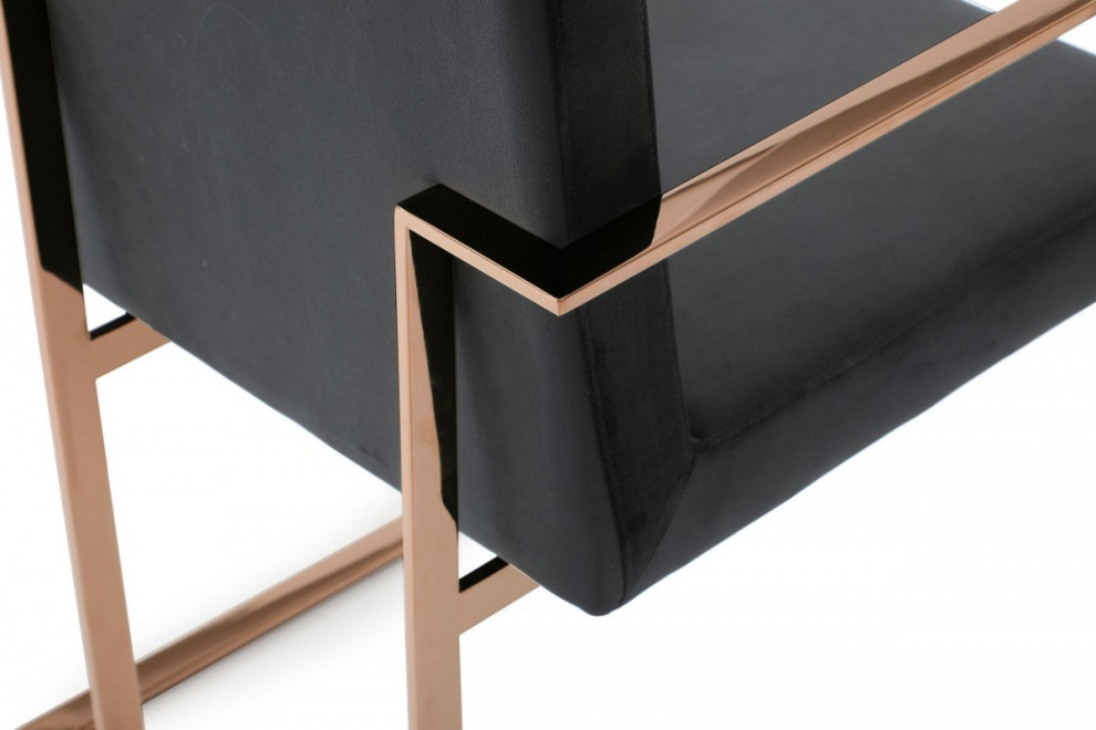 Black Rosegold Velvet Dining Chair   Contemporary   Dining Chairs   by HomeRoots  Houzz