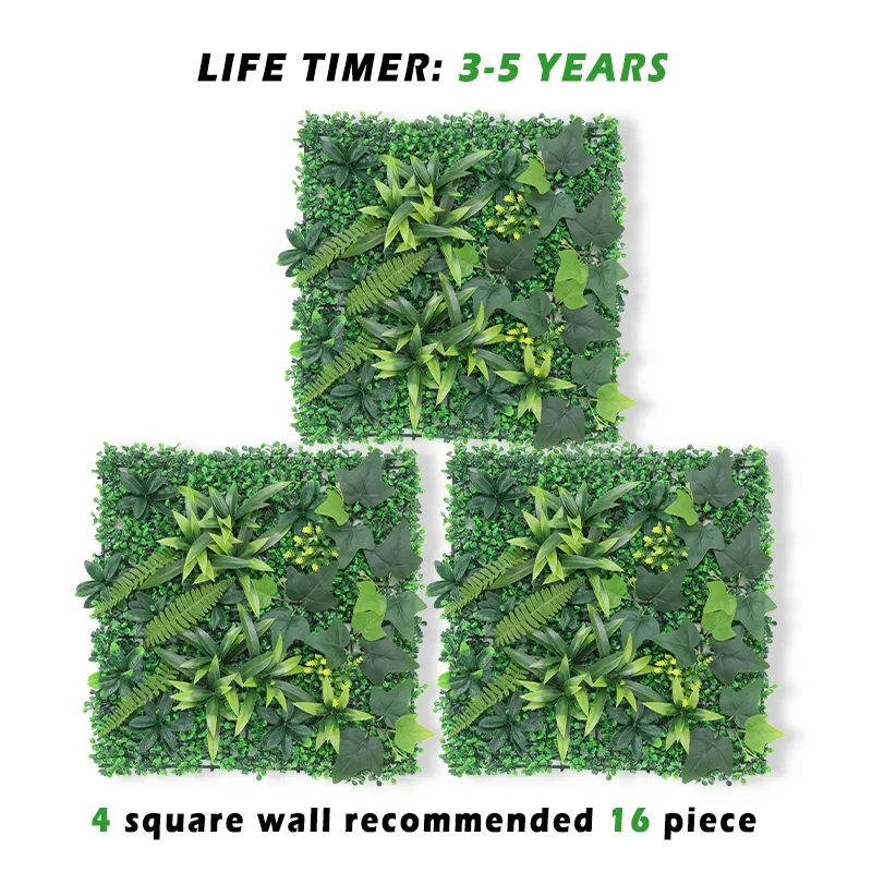 P164 Garden Supplies Faux Plastic Green Leaf  Hedge Fence Screen Panels Artificial Grass Wall