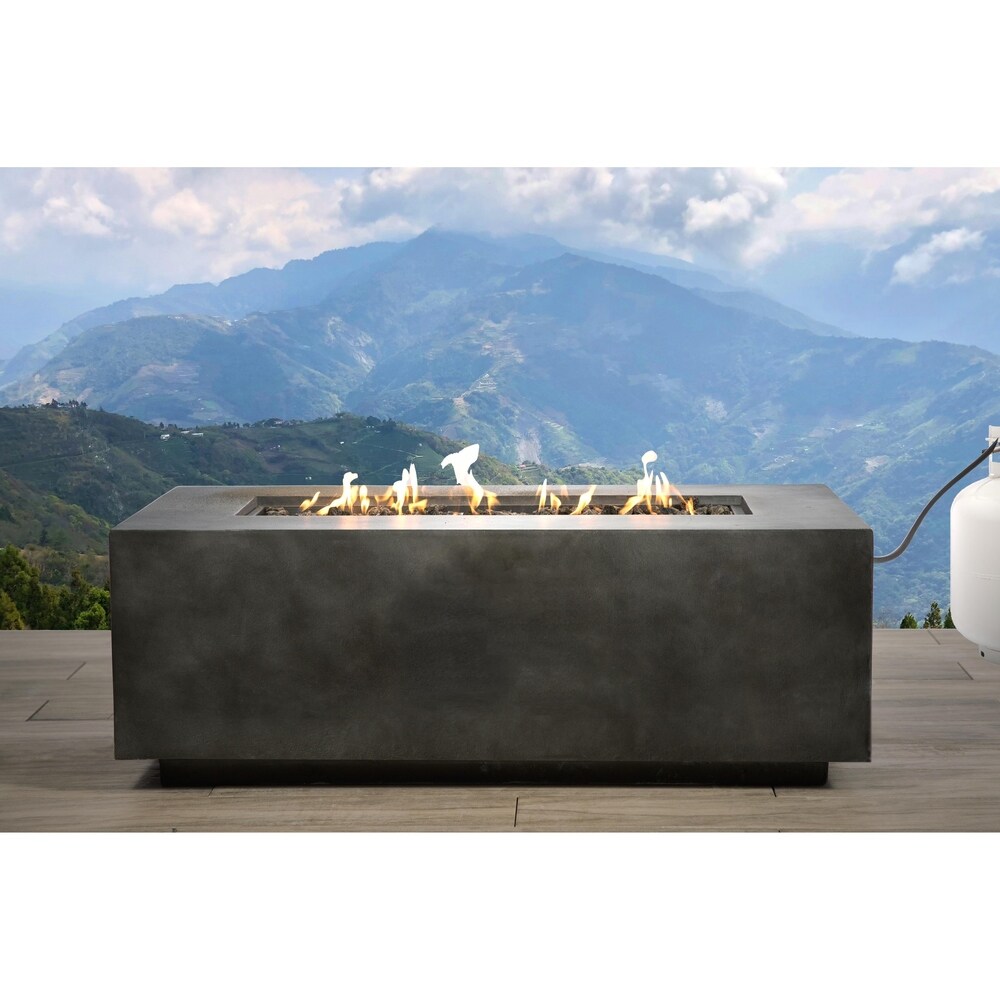 Concrete Propane Gas Fire Pit Table (Charcoal)