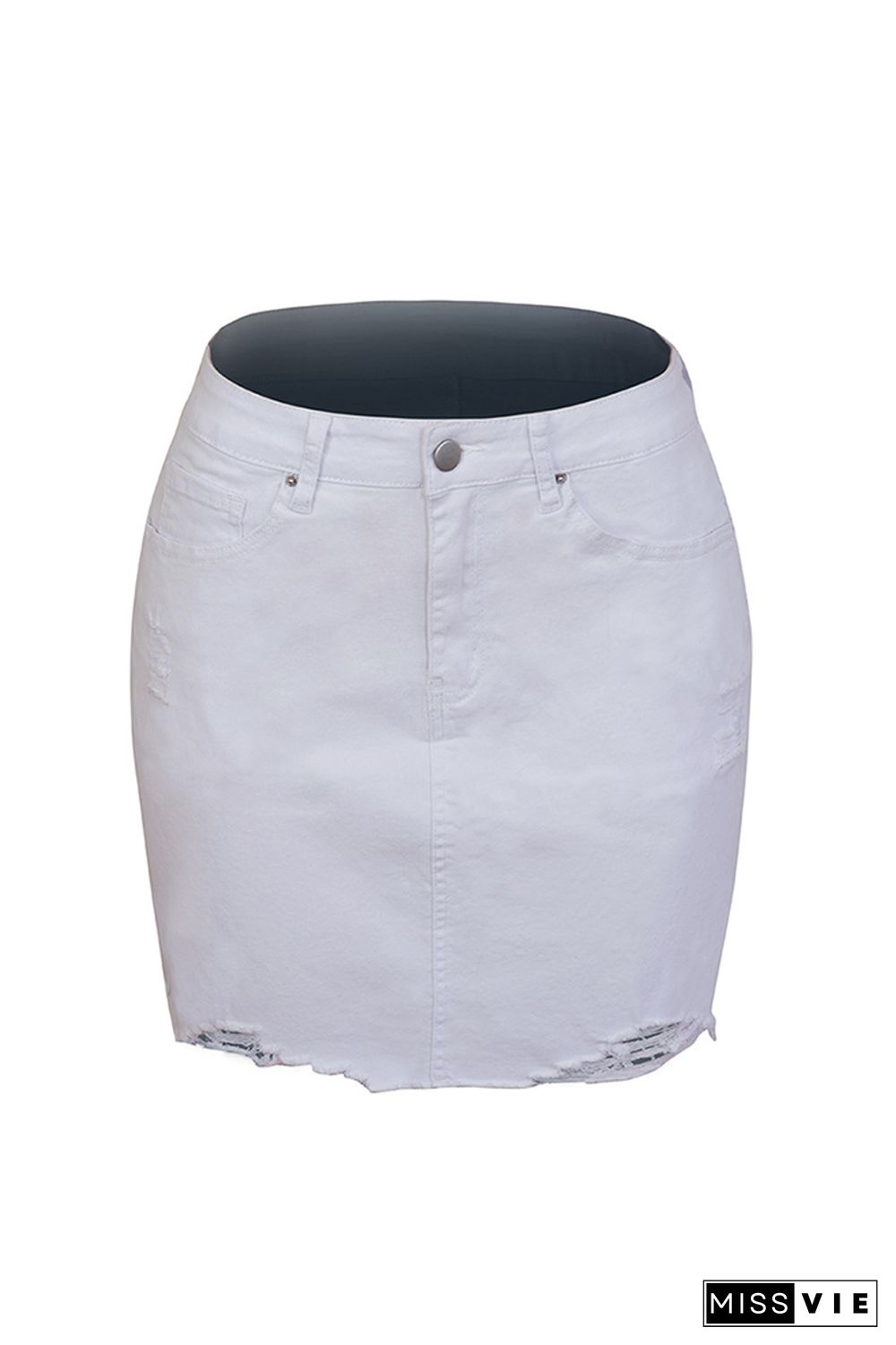 Ripped Denim Mini Skirt Wholesale