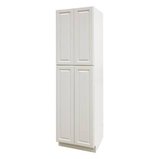 LIFEART CABINETRY Newport Assembled 24x90x24 in. 4 Door Tall Pantry with 6 Shelves in Classic White ANW-PC2490