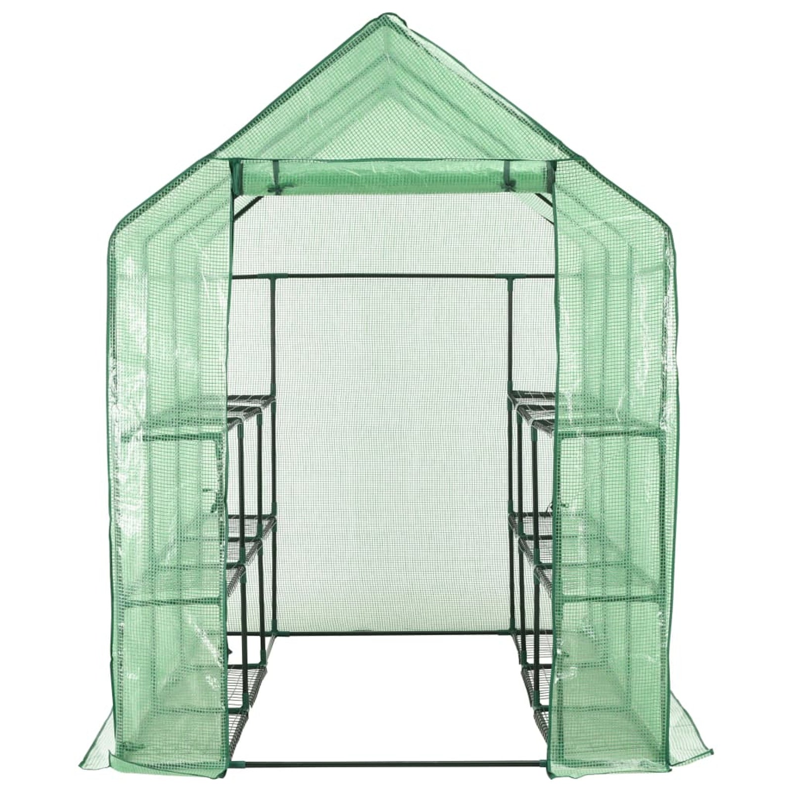 Walk-in Greenhouse with 12 Shelves Steel 4.7'x7'x6.4'