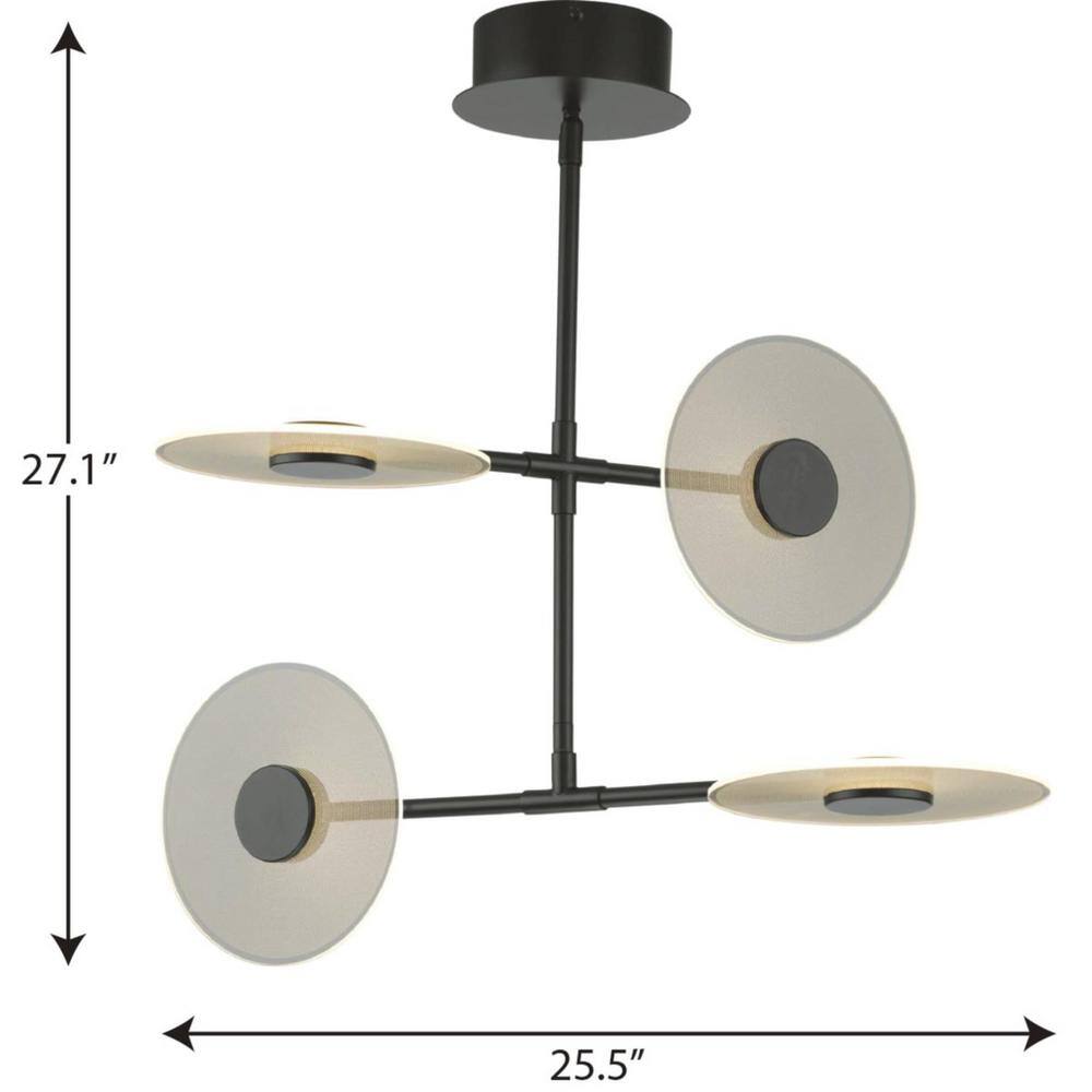 Progress Lighting Spoke LED 1-Light Matte Black LED Modern Hanging Pendant Light P400255-031-30