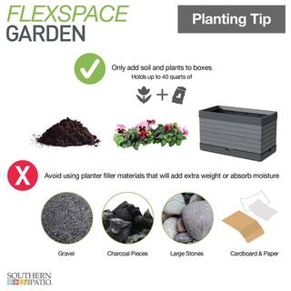 Southern Patio FlexSpace 22 in. x 11 in. x 13 in. Gray Resin Modular Raised Garden Bed HDR-076650