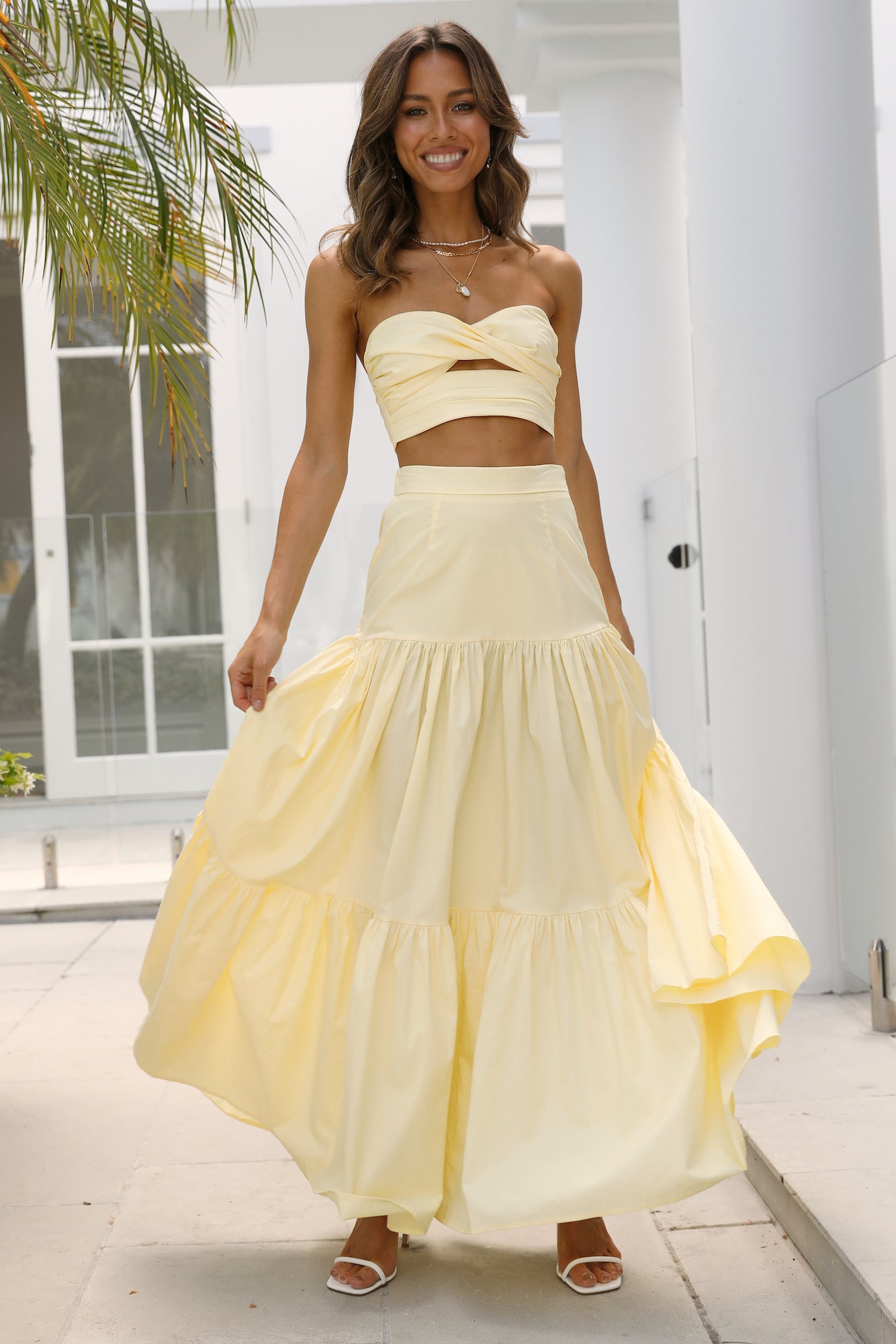 RUNAWAY Ayla Maxi Skirt Lemon