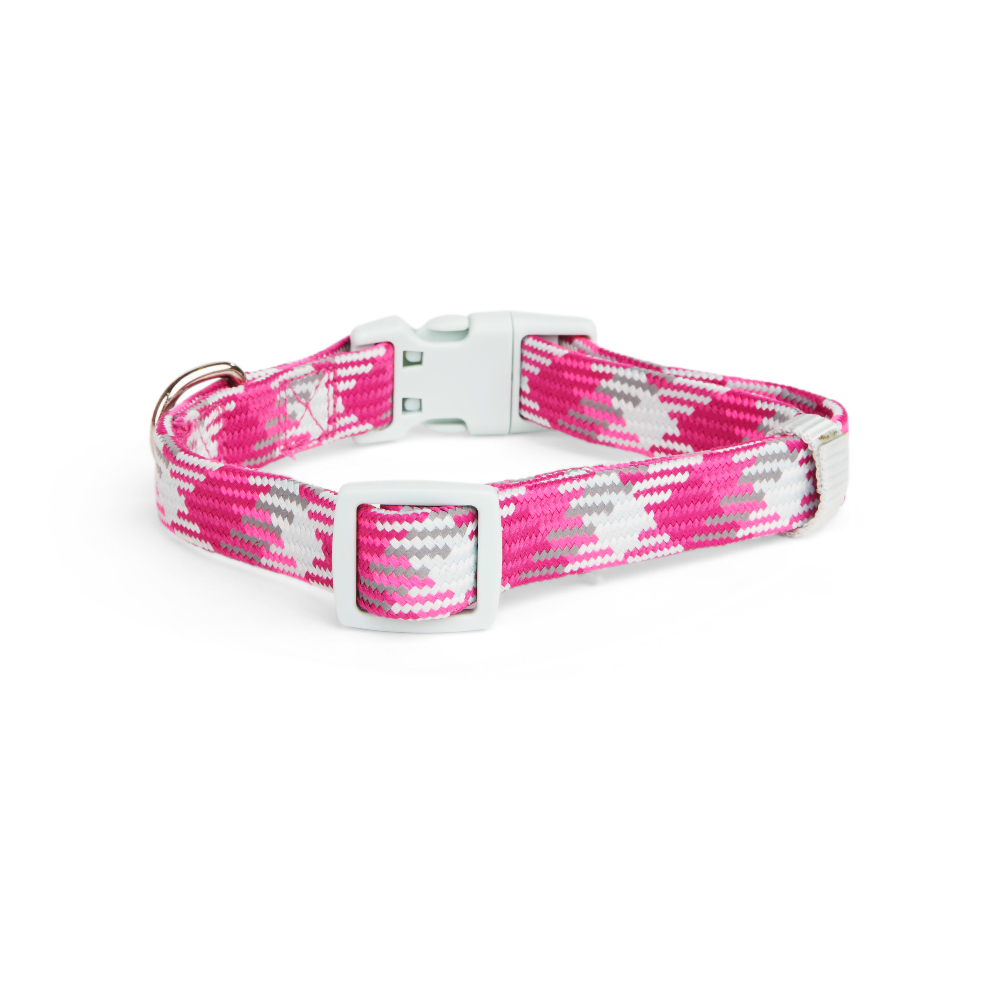 YOULY Pink Multicolored Reflective Dog Collar， Small