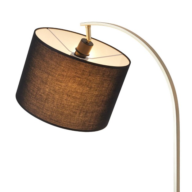 Lana Arc Floor Lamp With Table And Usb Port black Teamson Home