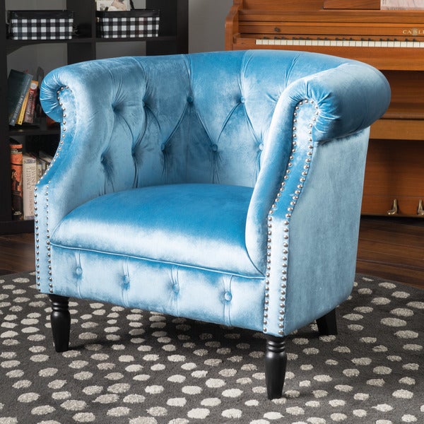 Akira Velvet Club Chair by Christopher Knight Home