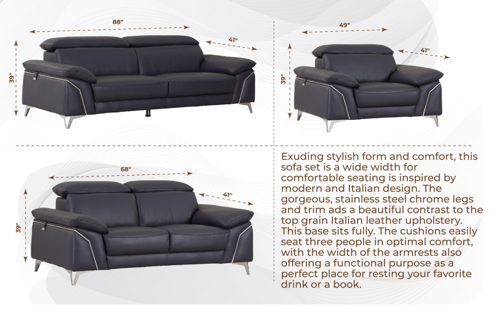 Lazio Contemporary Genuine Italian Leather Loveseat   Contemporary   Loveseats   by Luxuriant Furniture  Houzz