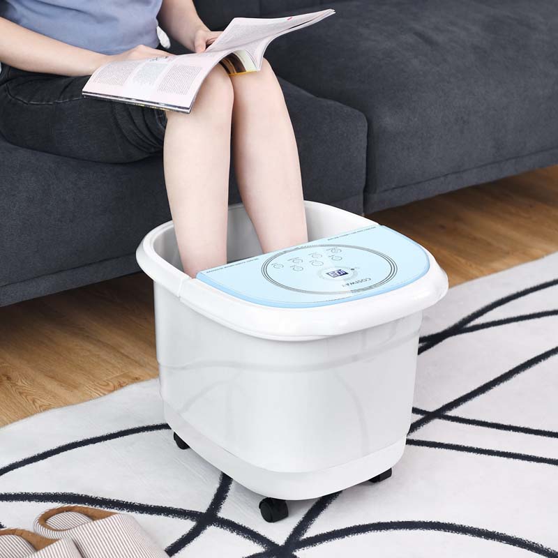 Foot Spa Bath Massager Pedicure Spa Tub with Heat, 2 Rollers, 4 Shiatsu Massagers, Temperature Control, Timer, 3-Angle Shower