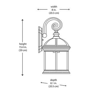 Hampton Bay Wickford 1-Light Weathered Bronze Outdoor Wall Light Fixture with Clear Glass (2-Pack) 7072-2RT