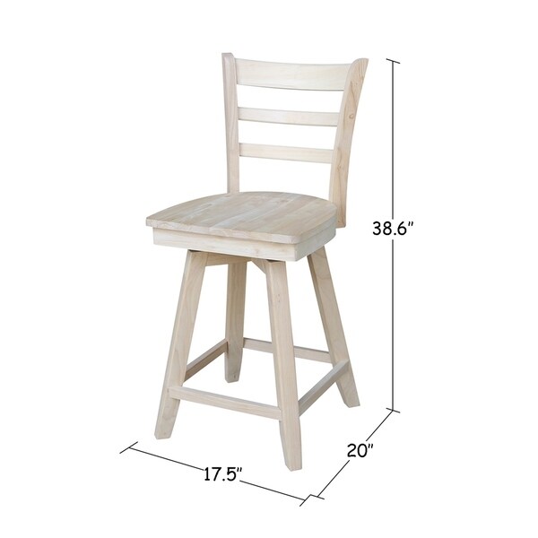 Emily Counterheight Stool with Swivel and Auto Return - Unfinished