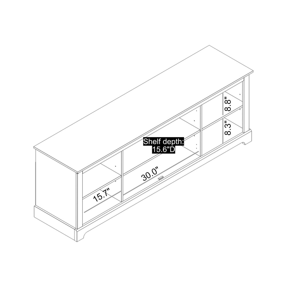 GALANO Raccon 68.2 in. Oak 2 Door TV Stand for TVs up to 75 in.   68.2\