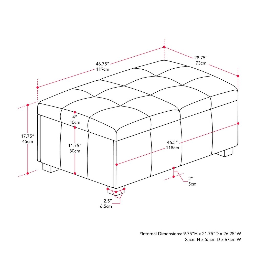 Antonio Deluxe Extra Large Storage Ottoman