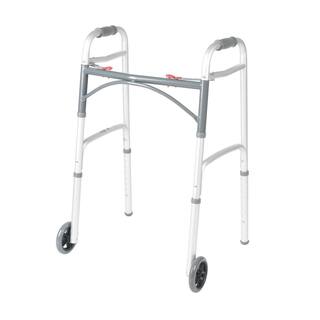 Drive Medical PreserveTech Deluxe Two Button Folding Walker with 5 in. Wheels 10210-1