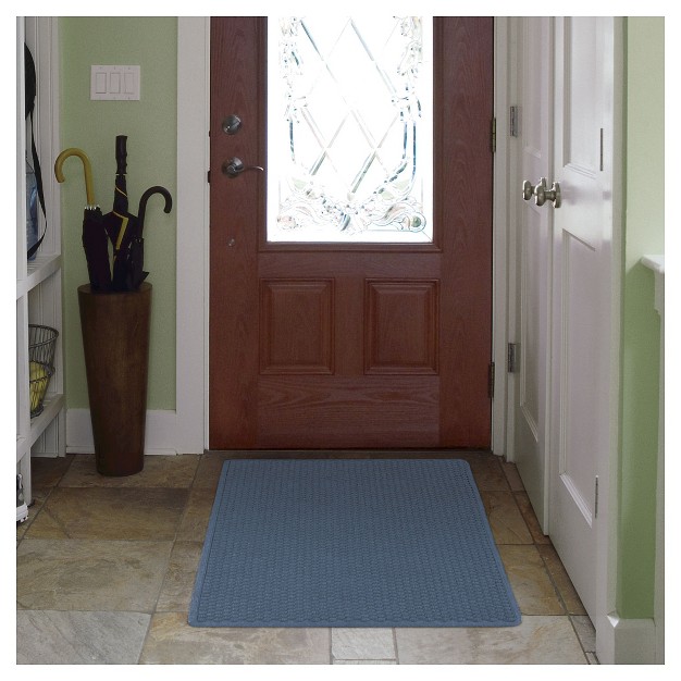 4 x27 x6 x27 Solid Dotted Doormat Blue Hometrax