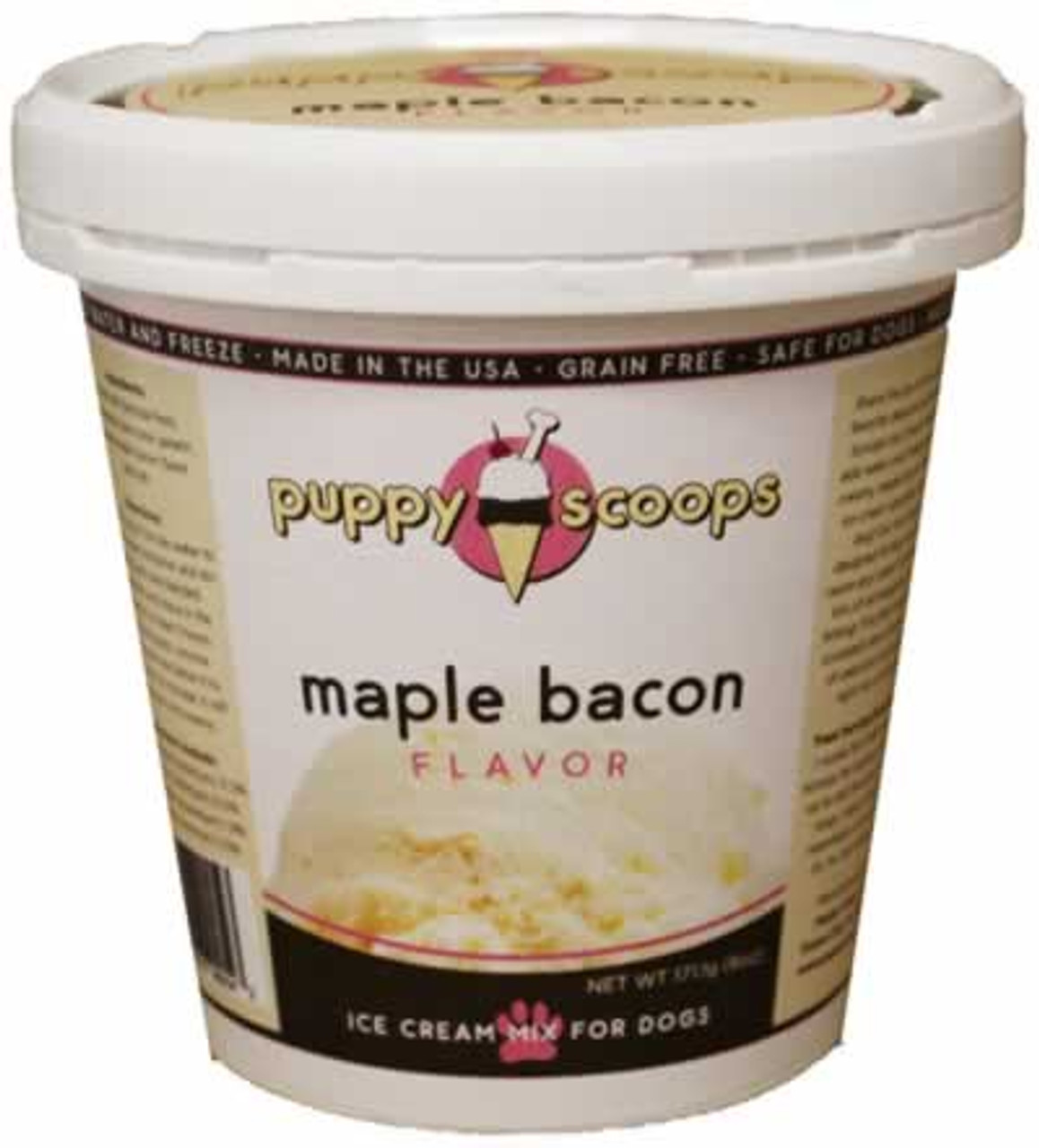 Puppy Cake Puppy Scoops Maple Bacon Flavored Dog Ice Cream 6 Oz.