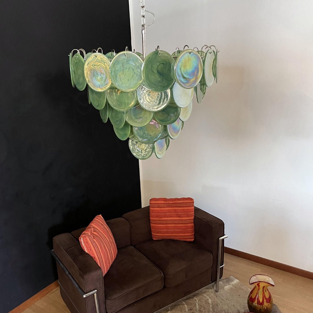 Green Murano Disc Chandelier