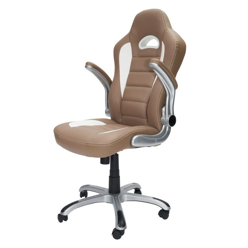 Camel High Back Sport Race Executive Office Chair with Flip Up Arms