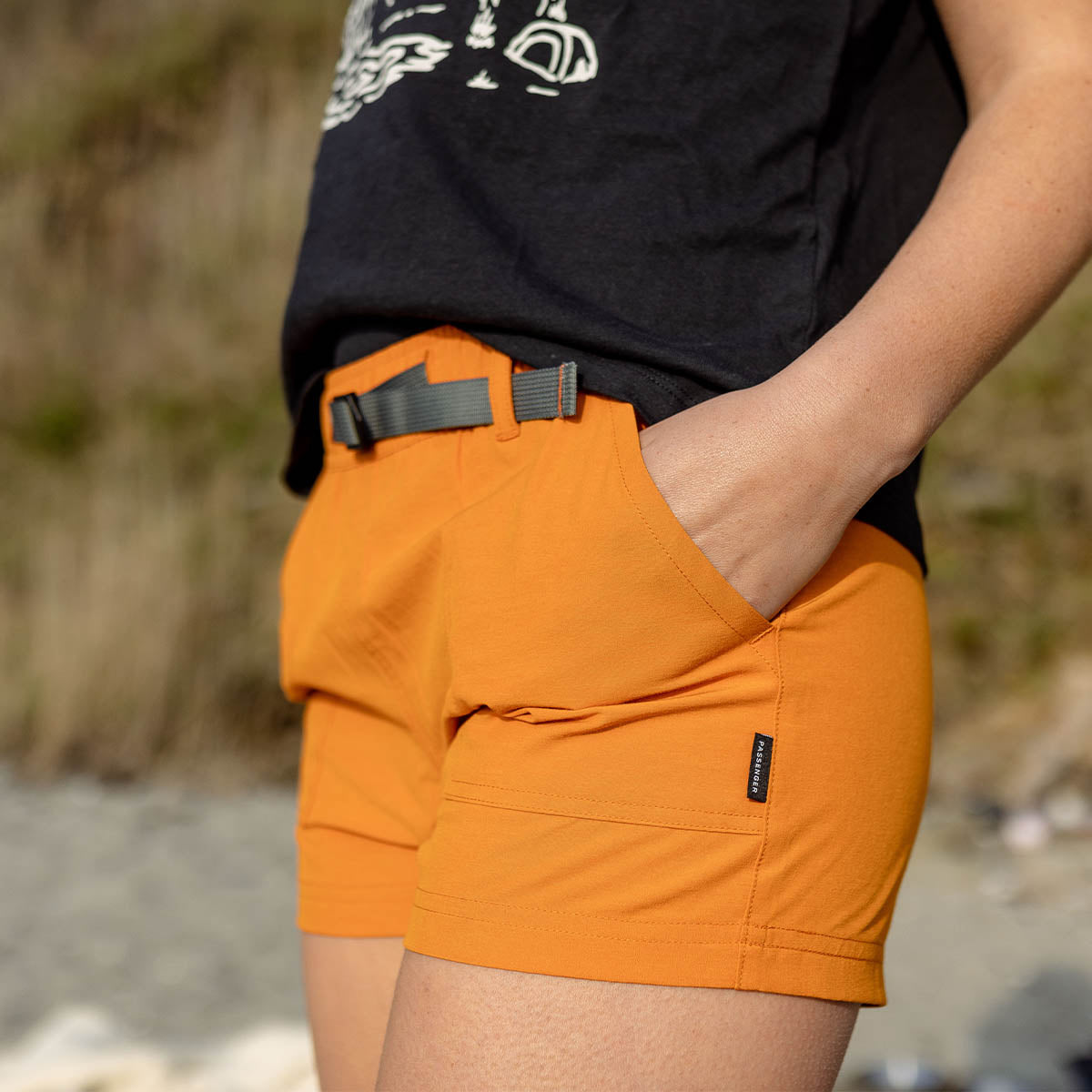 Del Sur Hemp All Purpose Shorts - Sunrise Orange