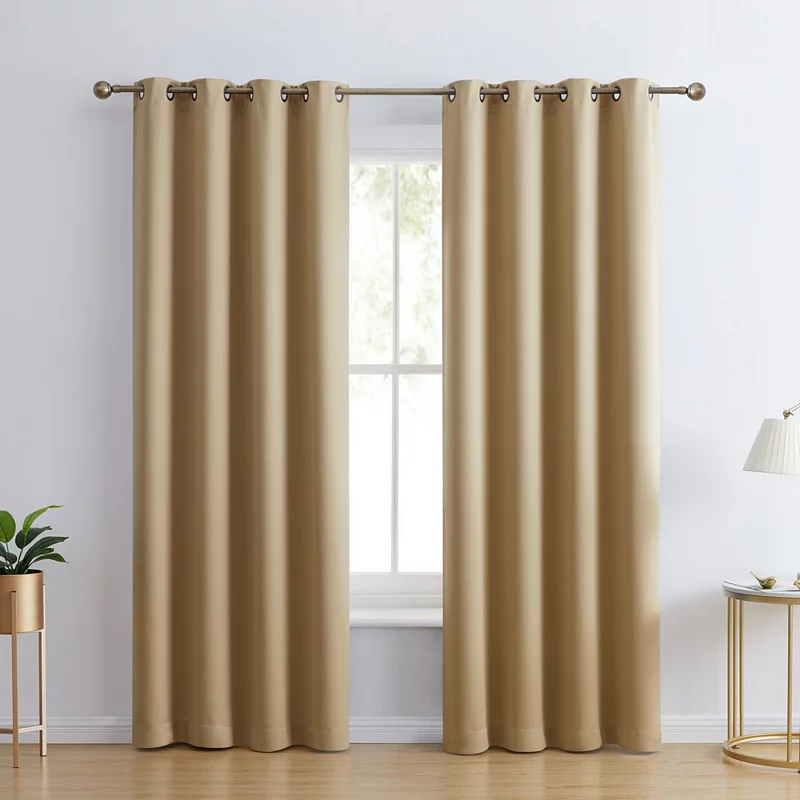 THD Lawrence 100% Blackout Grommet Window Curtain Panels Total Privacy and Energy Efficiency - Set of 2