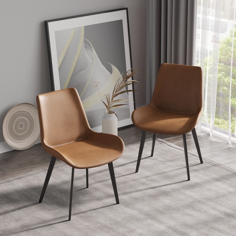 Modern Dining Chair Faux Leather with Metal Leg Dining Chair  Comfortable Kitchen Chairs for Living Room Kitchen Bedroom  4pcs