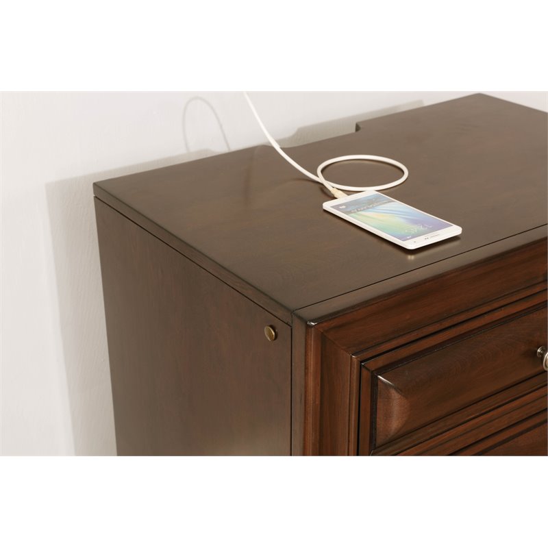 Furniture of America Bradford Solid Wood 3-Drawer Nightstand in Brown Cherry