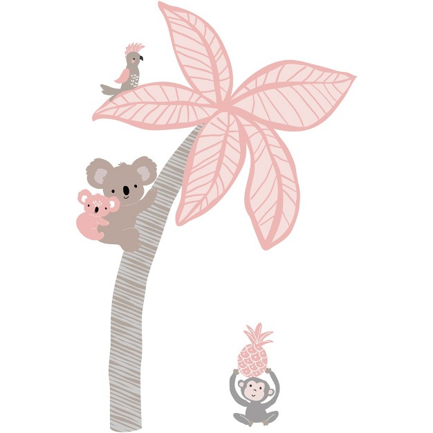 Lambs amp Ivy Calypso Pink taupe Koala And Palm Tree Nursery Wall Decals appliques