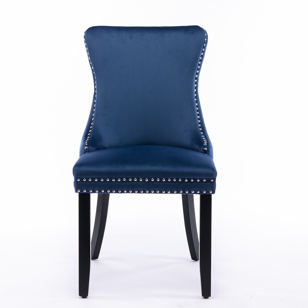 Set of 2 Upholstered Wing Back Dining Chair