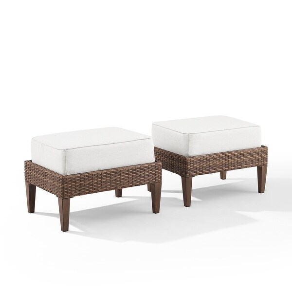 Crosley Capella Outdoor Wicker Ottoman (Set of 2)