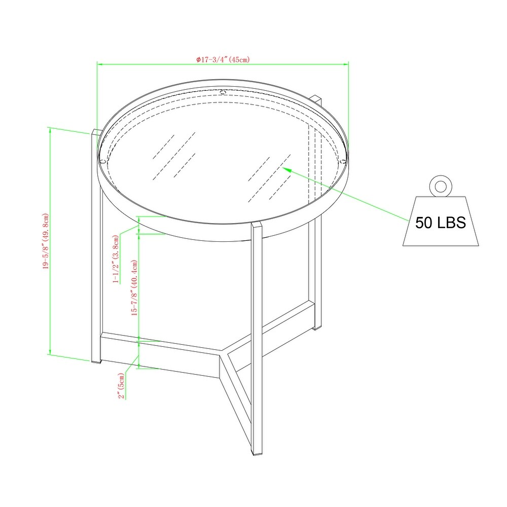 Middlebrook Designs Contemporary Smoked Glass Top Side Table