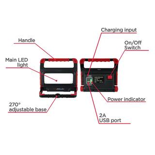 Schumacher Electric Schumacher LED Rechargeable Work Light with Adjustable Base and USB Charging SL923