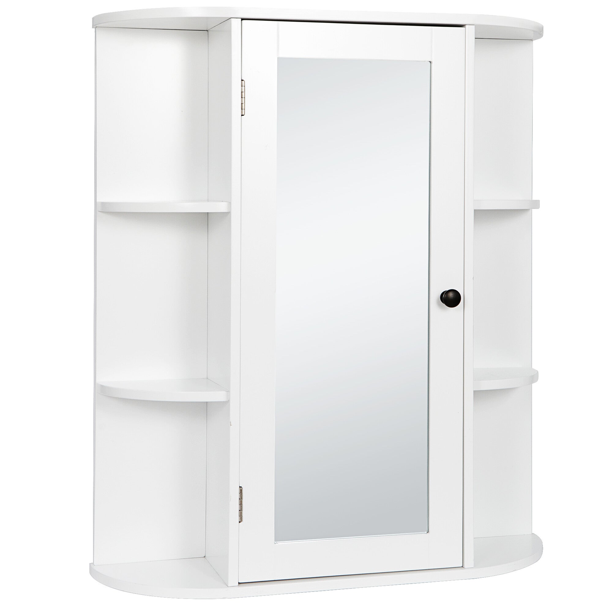 HomGarden Mirror Door Wall-Mount Bathroom Cabinet, Medicine Cupboard White, 6.5” W